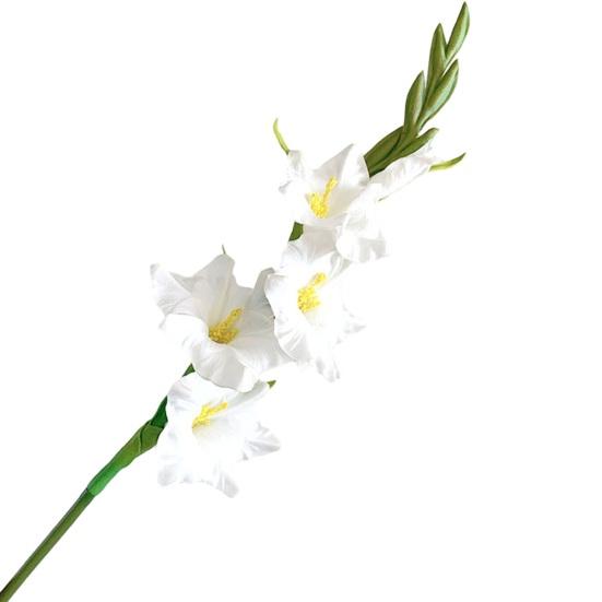 Künstliche Gladiolenblumen 22" Real Touch Blume mit langem Stiel 4 volle Blüten und 1 Knospe Gefälschte Orchidee für Vase