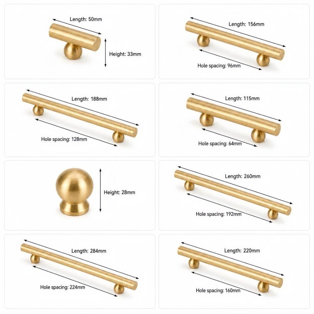 Minimalist Brass Cabinet Pulls Durable Gold Drawer Knobs Solid Brass Handles Cabinetry,Furniture