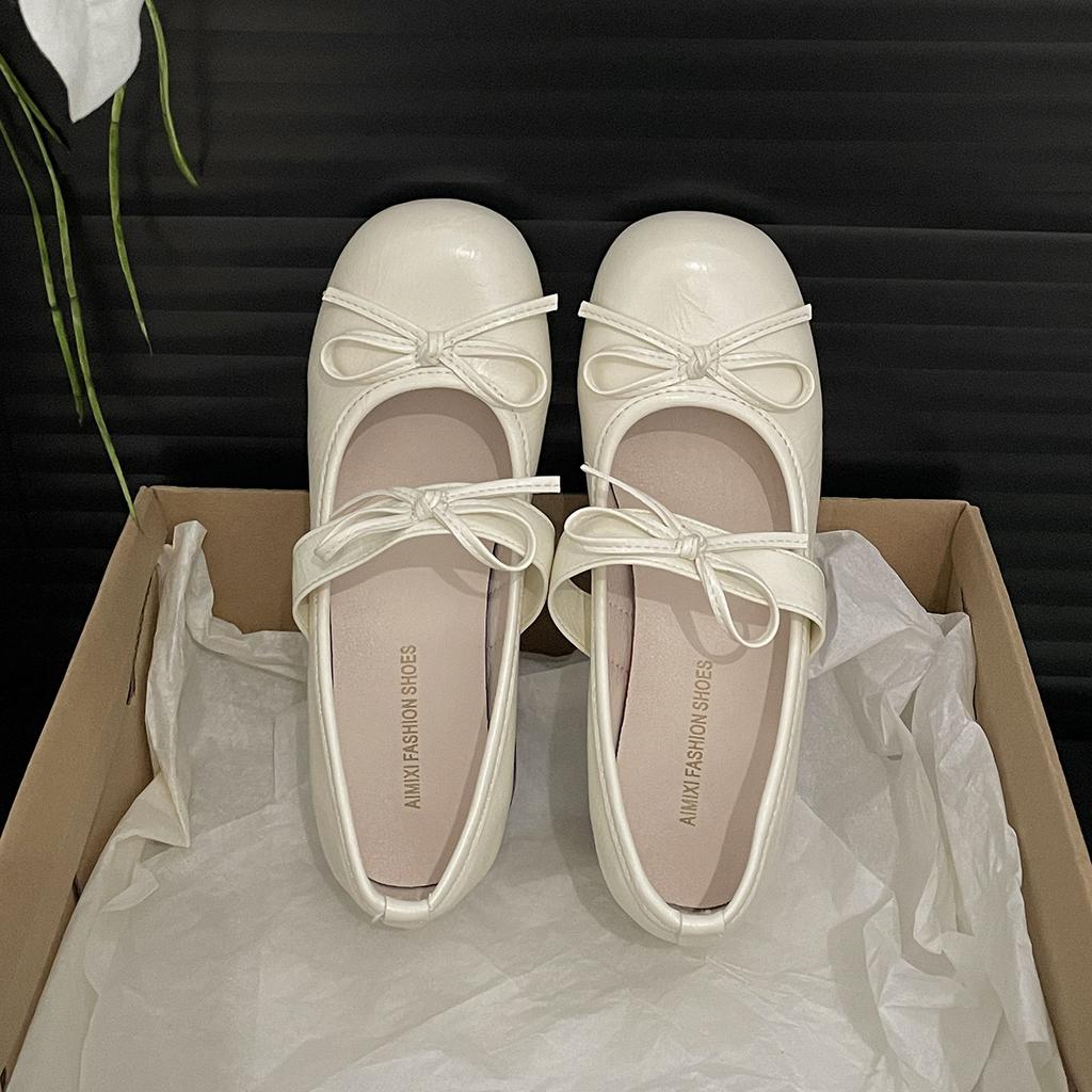 White French Round Head Thick High Heel Light Mouth Single Shoes Women's Summer 2025 New Versatile Skirt Heightening Mary Jane Shoes