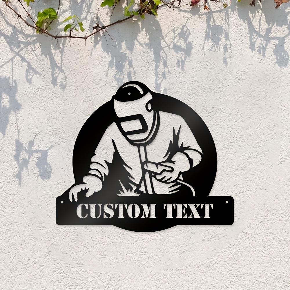 Unique Personalized Metal Wall Art Welder Gift for Dad Man Cave Indoor Outdoor