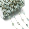 1Meter/Pack Stainless Steel Natural Stone Round Shape Beads Chains for DIY Necklace Bracelets Jewelry Making Accessories