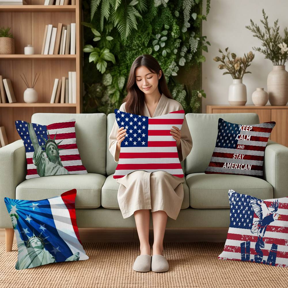American Pillow Cover Soft Decorative Throw Pillow Case Xcm Couch Home Decor for Living Room Sofa Party Gift