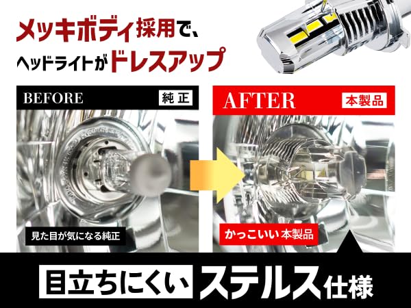 H4 LED 21600cd Super Vehicle Inspection OEM Set of S Series HID-ya Headlights, (candela), Bright, White, Compliant, Wiring-Free, Size, 12V, 2,