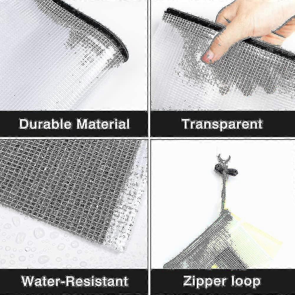 10pcs A3 Plastic Mesh Zipper Pouch Water-resistant Zip Bag For School Office Supplies, Puzzles & Games Organizing Storage - RiRi