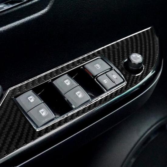 4Pcs Carbon Fiber Interior Door Control Cover Trim For Toyota Hilux Type B