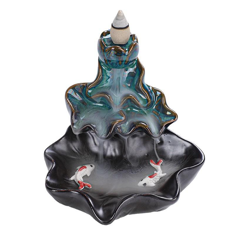 Zen Sandalwood Backflow Incense Burner for Indoor Use - Creative Ornament with Scented Oil Burner for Tea Ceremonies.