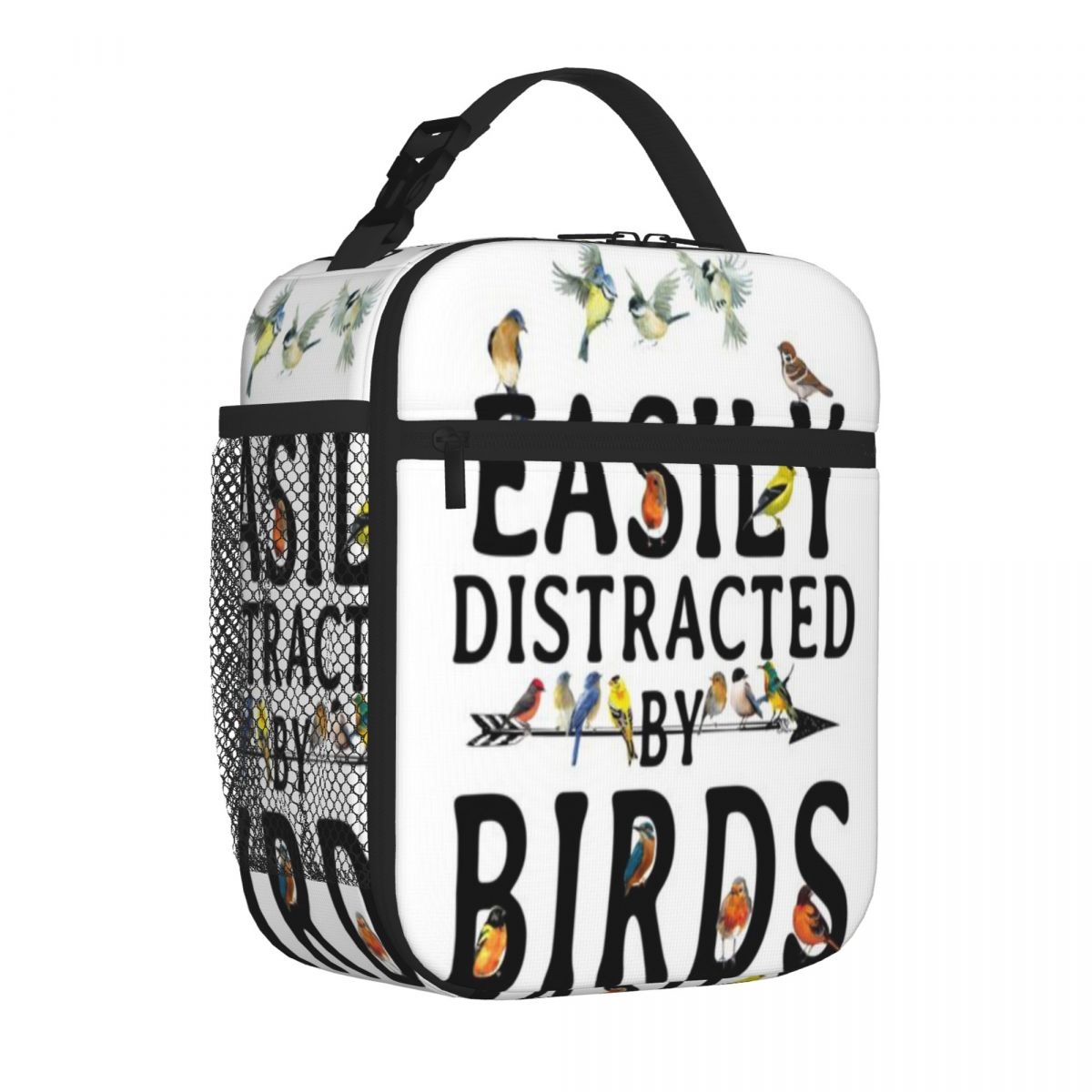 Bestselling Easily Distracted By Birds Double Layer Insulated Food Bag Mountain Trip Insulated Tote One Size