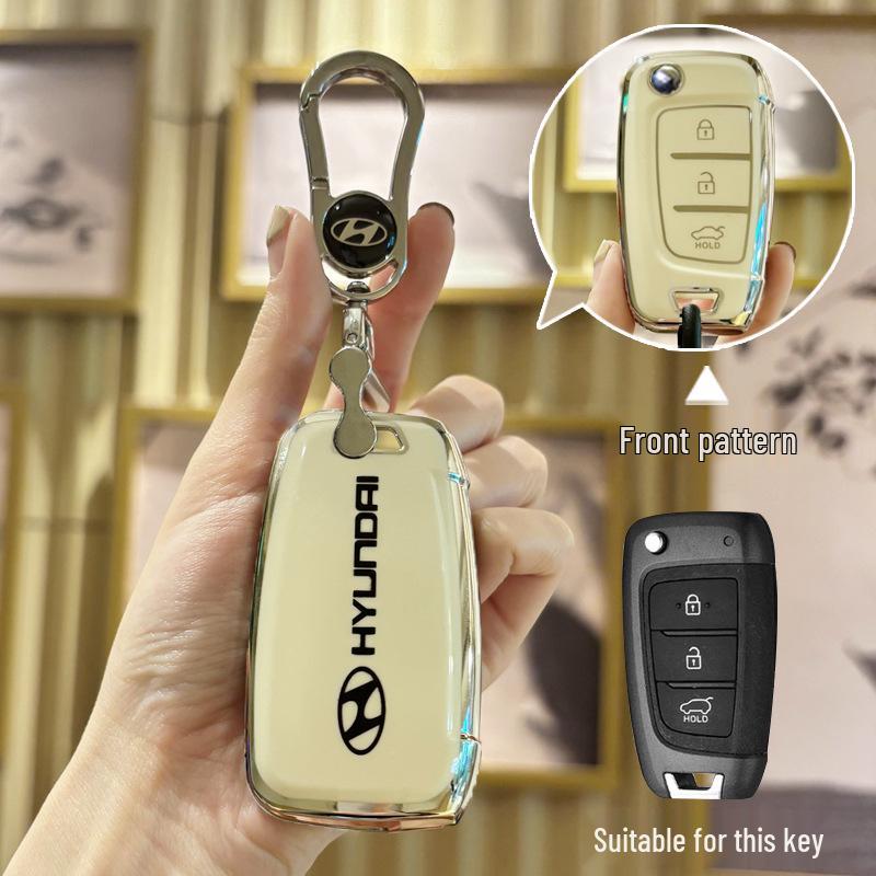 Hyundai Key Case for Elantra, Verna, Santa Fe, Mistra - Protective Shell with Buckle, Suitable for 20 Models