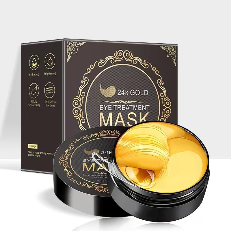Maschera Occhi Oro 24K Rimuove Occhiaie Rassodante Attenua Linee Sottili Anti-Età Acido Ialuronico Collagene Maschera Sotto Occhi Cura della Pelle Occhi