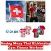 Switzerland Swiss MMA Boxing Muay Thai T-shirt National Flag Print 3D Training Unisex Men Women Quick Dry Fitness Gym Sport Workout Casual Streetwear