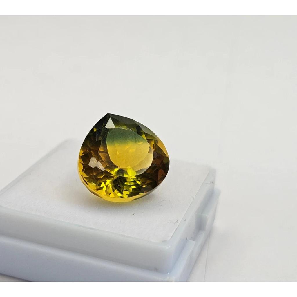 Natural Bi-Color Tourmaline 9+ Ct Pear Cut Certified Stunning Loose Gemstone