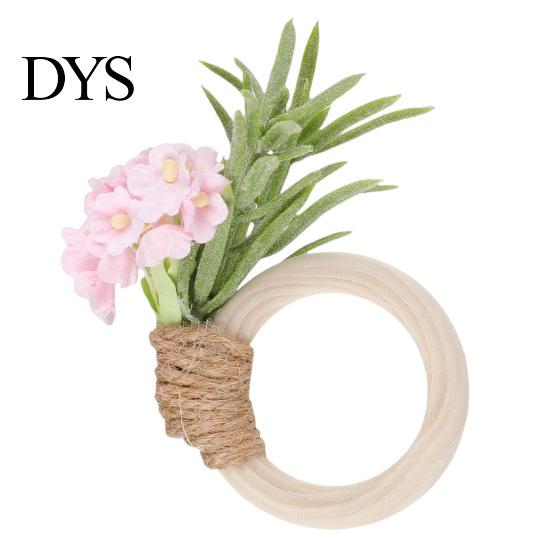 Artificial Flower Napkin Rings Rosemary Ring, Farmhouse Wooden Ring Holder, Rustic Faux Decorative Holders for Weddings Wedding Bridal Shower
