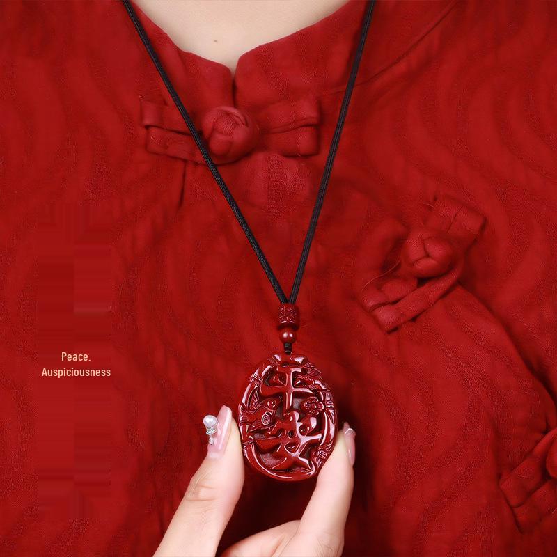 Zinnober Friedenskarte Anhänger Halskette - Lila Goldstaub Elster Design für das Geburtsjahr von Frauen