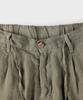 PANICALE Khaki Washed Linen Bermuda Shorts