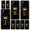 Phone Case For Oppo A54 A53 A52 A9 A15 A95 A17 A16 A76 A74 A57 A31 Find X6 X5 Reno8 Reno7 Reno6 Pro 5G Cover Crown Letter A To Z