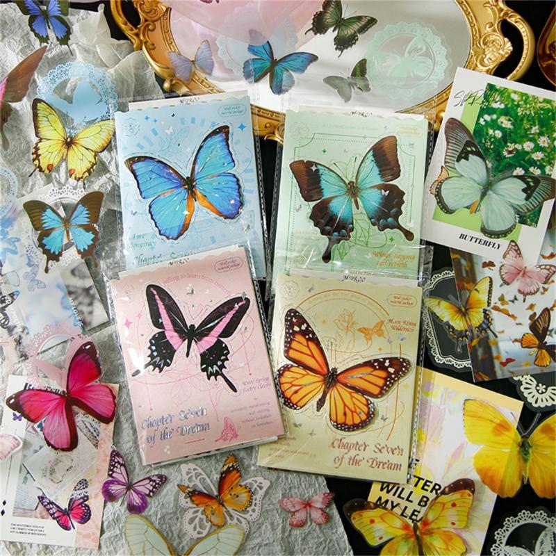 Colorful Butterfly Label Glowing Sticker Craft Materials Suitable for Classroom Decorations Party Favors Craft Set