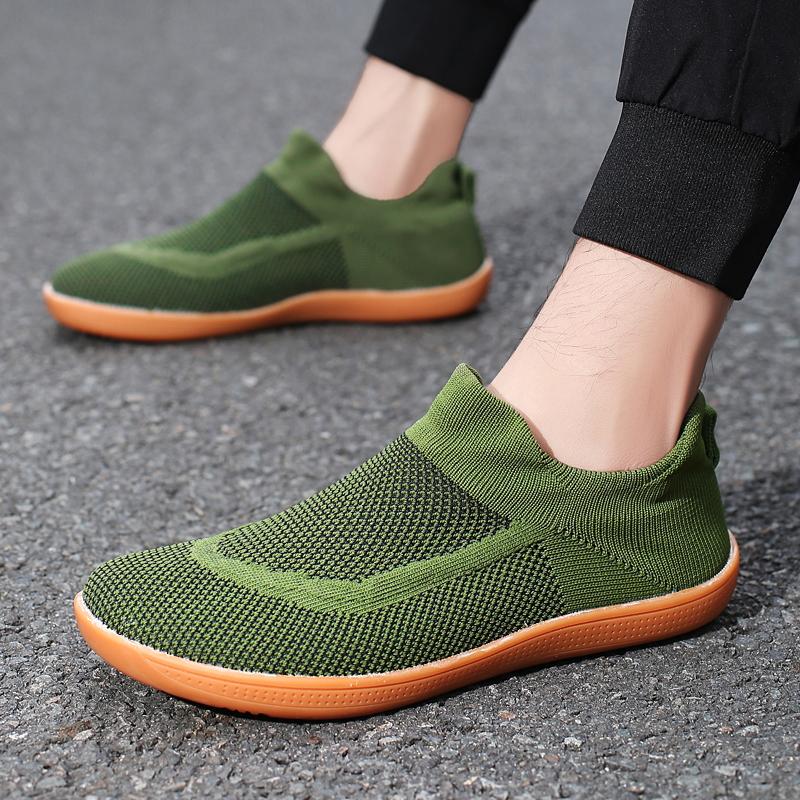 Herrenschuhe Weite Barfußschuhe für Herren Outdoor Minimalistische Walking-Sneaker Atmungsaktiv Bequem Übergröße 39-46 Schwarze Schuhe