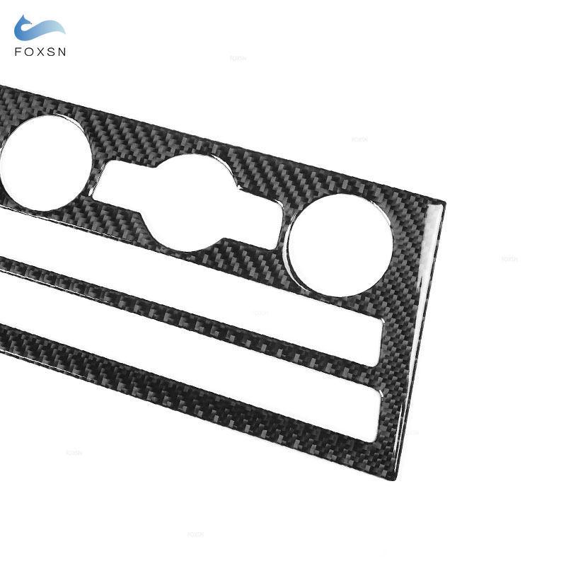 For Seat Leon 2013 2014 2015 2016 2017 2018   Soft Carbon Fiber Car Interior Center Console AC CD Panel Frame Cover Trim