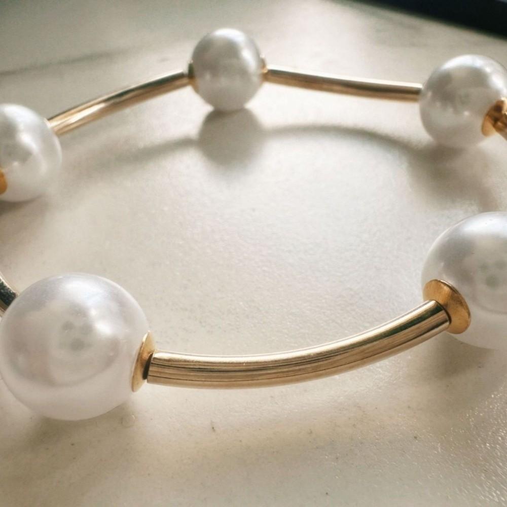 Large Coarse Ball Bead Bracelet 20mm Beaded Link Chain New Stackable Bracelet  Women's Accessories