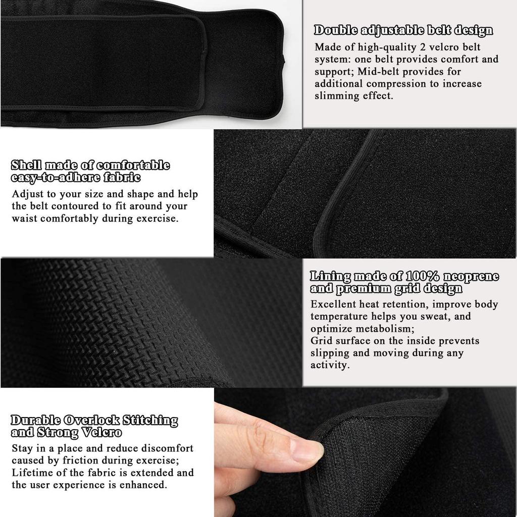 Men Sauna Waist Trainer Sweat Trimmer Belt Weight Loss Workout Fitness Compression Eraser Body Shaper