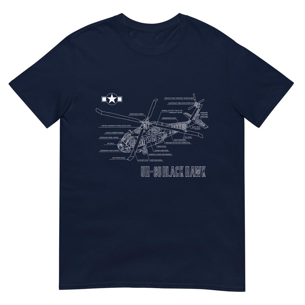 American Military Aircraft Uh 60 Black Hawk Helicopter TShirt S