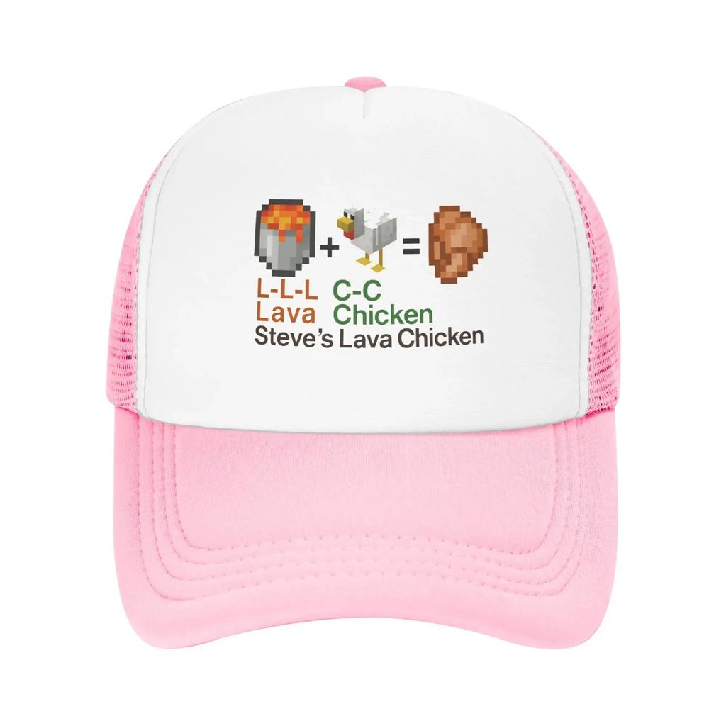 Lava Chicken Steve's Mine Fan Art Pool Party Mesh Baseball Caps Men  Printing Female Beach Coquette Hat Snapback Cap