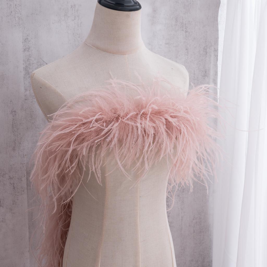 3 Layers Of Color Encryption Bold Ostrich Feather Strip Catwalk Latin Dance Dress Fashion Diy Handmade Clothing Accessories