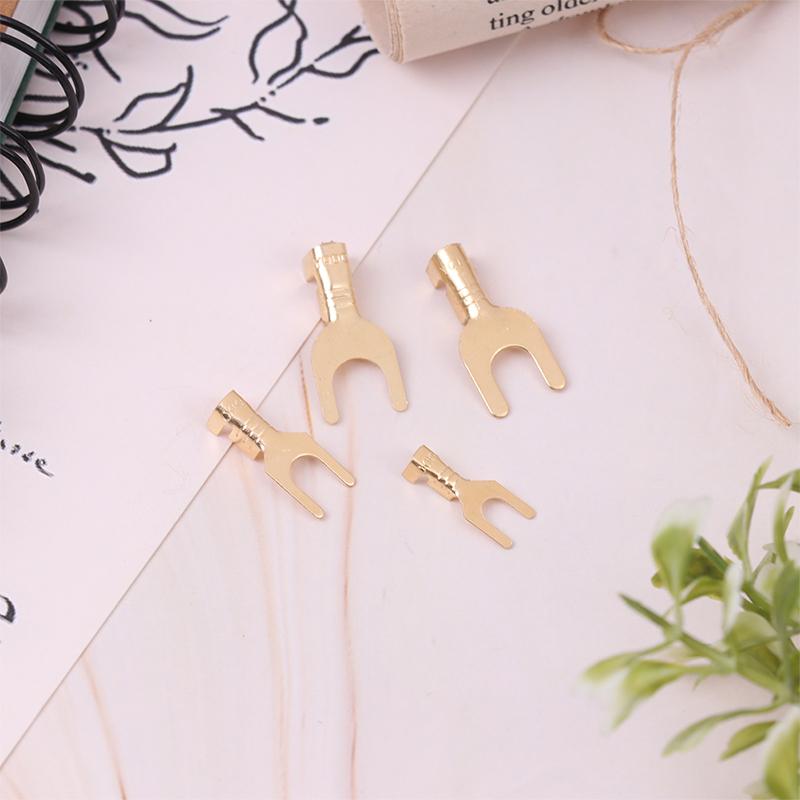 100Pcs/Pack 3.2/4.2/5.2/6.2Mm U-Shaped Brass Cable Grounding Lug Connector
