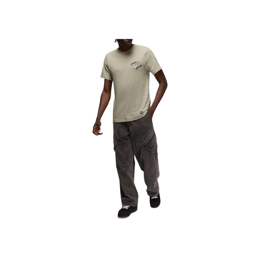 Air Jordan T-Shirt Light Stone/Legion Green Men Tops Grey IM8218-199