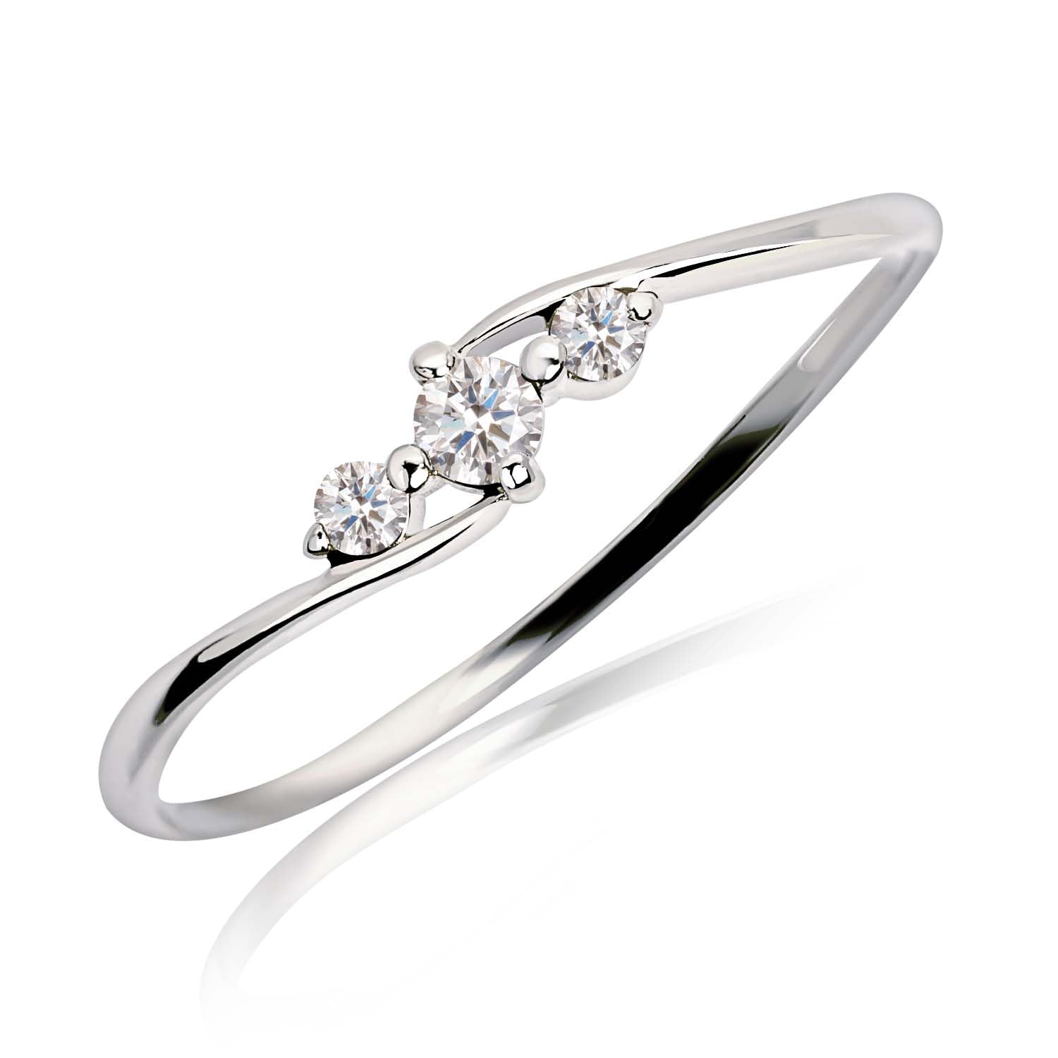 

PT900 Diamond Ring PLATINUM COLLECTION 12 [Lara Christie] 0.1ct No. lr-71-0001-12 платиновий