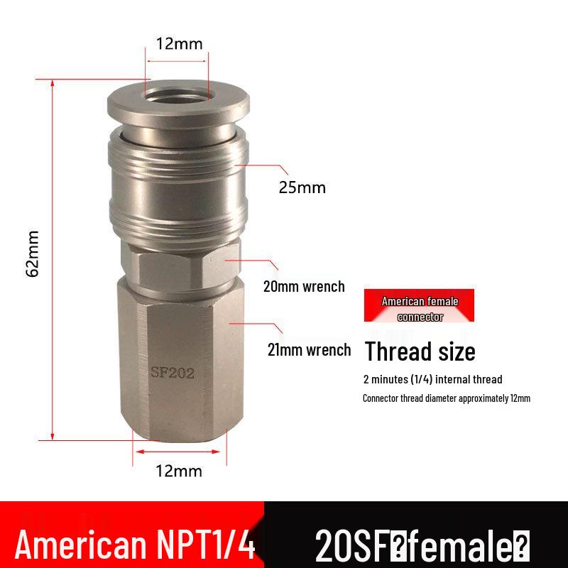 American NPT Quick Self-Locking Pneumatic Connector for Small Air Hammer Tools