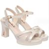 Women Thick Heeled Sandals Sexy High Heels Platform Sandals Women Open Toe Crystal Buckle Pumps Wedding Shoes