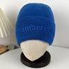 Winter Warm Wool Hat Women's Outdoor Ear Protection Labeling Knitted Cold Hat Student Cycling Morning Running Windproof Pullover Hat