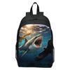 Shark Underwater World Eagle Print Backpack for Kids, Cartoon Double Shoulder School Bag, Lightweight Casual Daypack