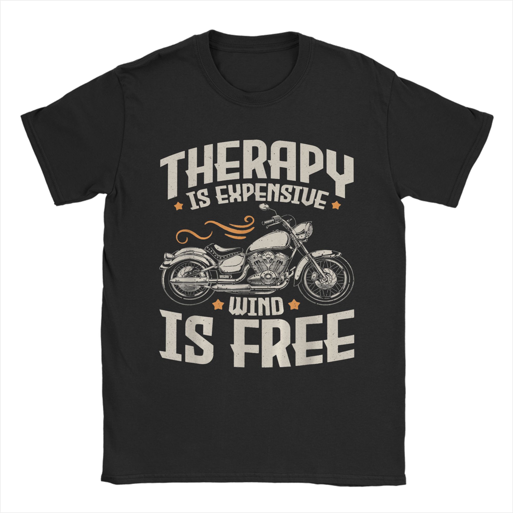 Therapy Is Expensive Wind Is Free funny sarcastic biker TShirts for Unisex  Funny Cotton Tee Shirt Crew Neck Short Sleeve T Shirts S