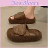 Cozy And Stylish Women's Fall Winter Fuzzy Slippers With Thick Sole And Open Toe Design