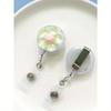 1pc Cute Crystal Flower Shape, Resin Plastic, Retractable Swivel Clasp, Badge Reel With Swivel Clip, For Work ID, Student ID, Suitable