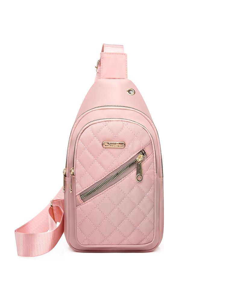 Women's Embroidered Nylon Chest Bag, Unisex Crossbody Sling Pack, Lightweight Travel Hiking Bag