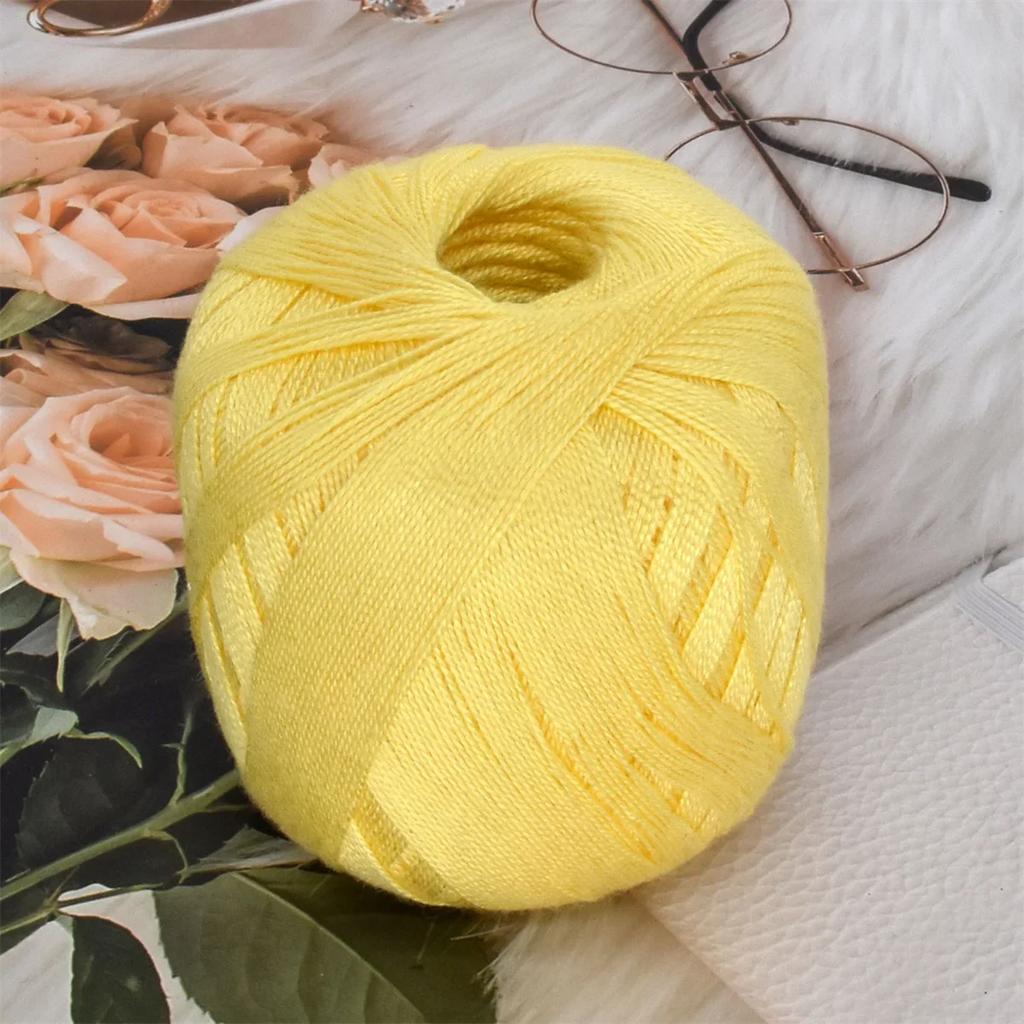 50g/ball Worsted 2 Ply Middle Thin 0.8mm 8# Lace Cotton Yarn 100% Cotton Crochet Thread for Hand Knitting Sewing 400m/437yd