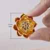 1Pc Mini Golden Lotus Shaped Incense Stick Holder Sandalwood Incense Censer Metal Craft Home Decoration (Without Incense)