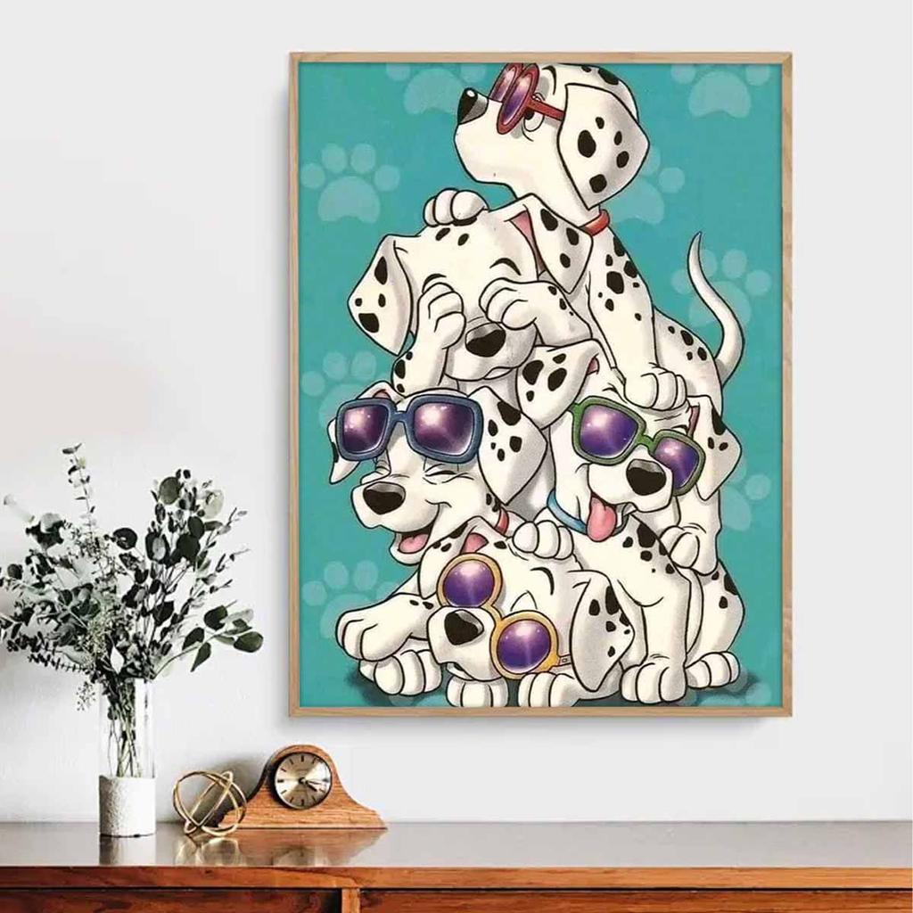 DIY Diamond Painting A Group of Dalmatians Cross Stitch Kit Mosaic Art Diamond Painting Full Circle Diamond Home Decoration