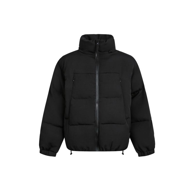 Blaexit 2025 New Men's down Cotton Jacket Winter Thickened Coat with Fleece Warm Cotton Clothing Black Puffer Jacket