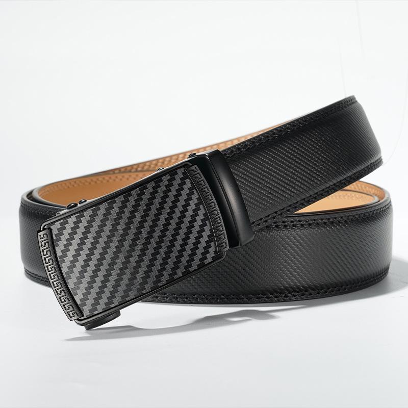 Men's Genuine Leather Automatic Buckle Belt for Business and Casual Wear