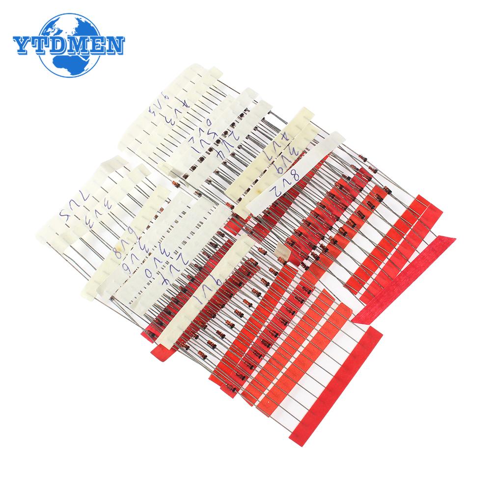 140/150/270pcs 1/2W Zener Diode Assorted Kit 0.5W 3.3V-30V, 2.4V-9.1V, 2.4V-33V Voltage Regulator Diodes DIY Sample Set