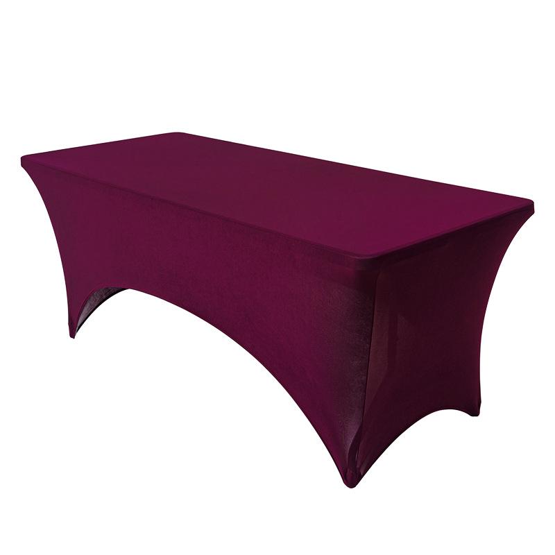4-6FT Stretch Table Cover Set: Rectangular Elastic Tablecloth for Conference, Wedding, Banquet, Cocktail Events