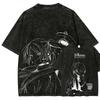 Japan Anime Frieren Beyond Journey's End Fern Manga Graphic Print T-shirt Men Women Vintage Washed Cotton Loose Casual Oversized Top Summer New Tee