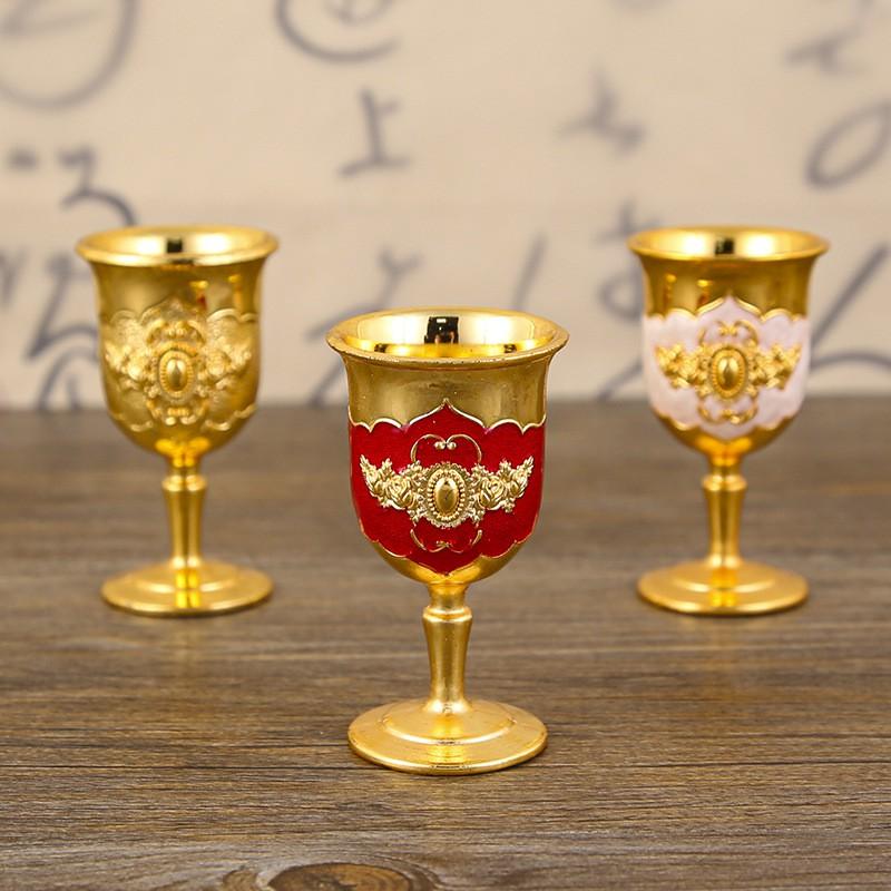 Elegant European Style Zinc Alloy Shot Glass Set Vintage Decorative Drinking Cup Home Bar Whiskey Liqueur