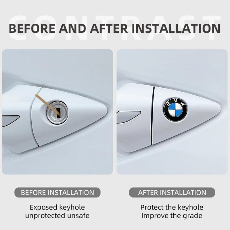 Car Door Lock Keyhole Protector Stickers Trim Automotive Door Entry Guard For BMW M Power Performance F10 F31 E36 E39 E87 E90 X5 Drswk70