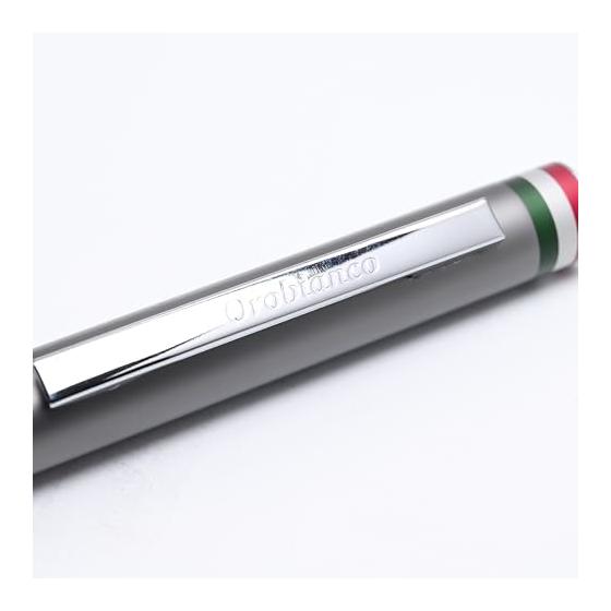 Orobianco Freccia Ballpoint Pen, Gunmetal CT, Knock-Type, 0.5mm, Straight Barrel Design, Aluminum (Anodized), Approx. 142mm Length, Approx. 9mm Max