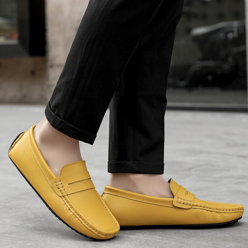 Fashion High Quality Moccasins Luxury Brand Loafers Men's Genuine Leather Shoes Designer Shoes Soft Sole Comfortable Casual Dress Shoes
